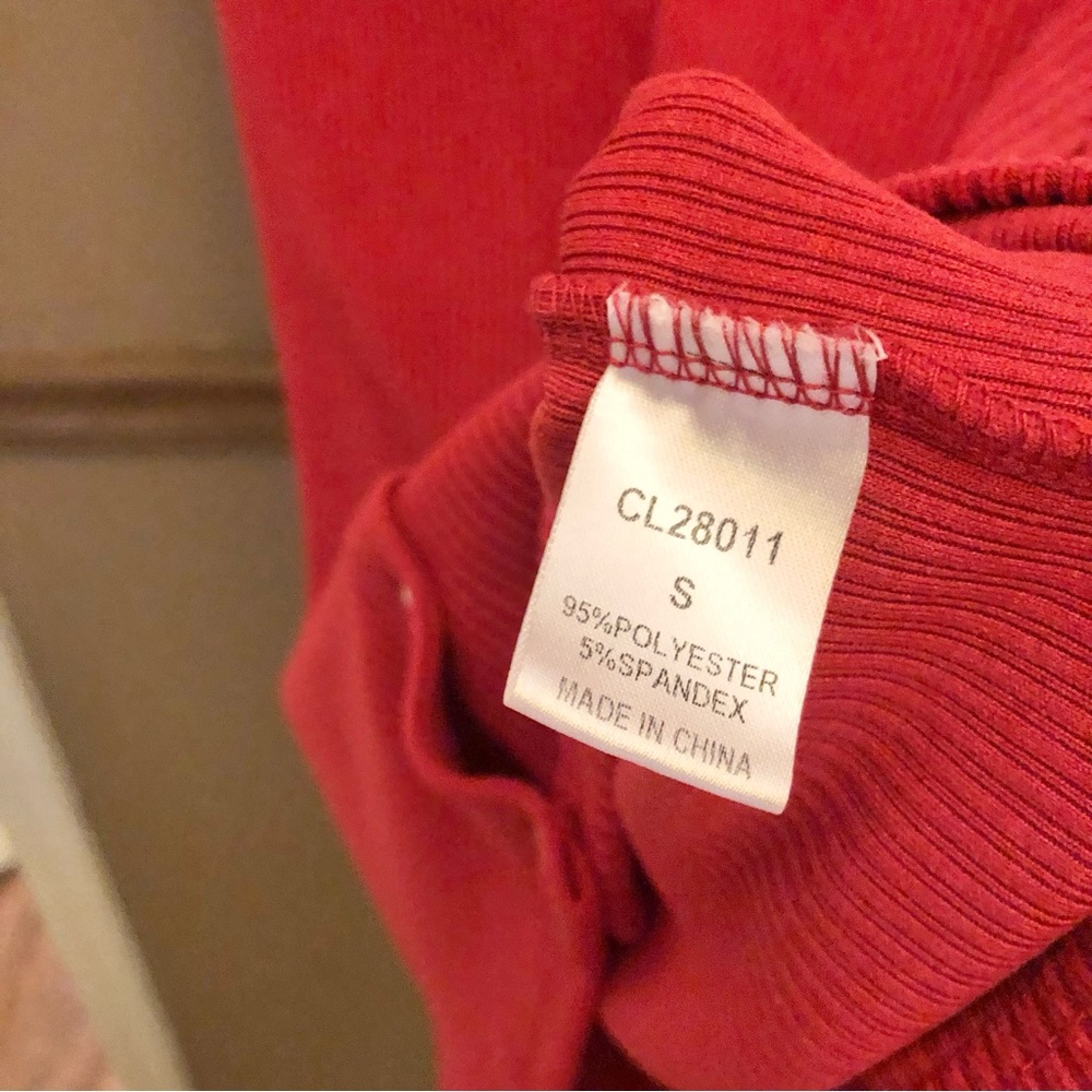 Pink Lily Ribbed Button Front Bodycon Dress Red Small - Picture 6 of 6